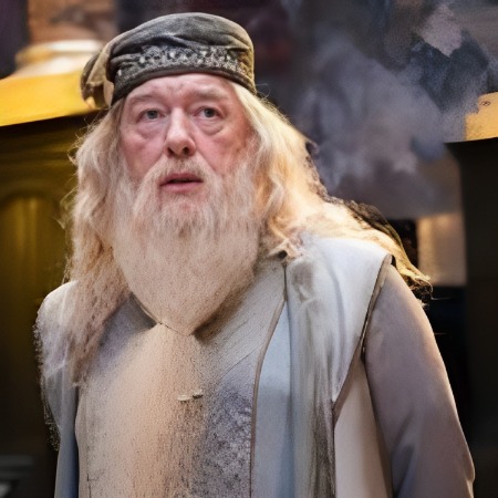 Sir Michael John Gambon as Albus Dumbledore.